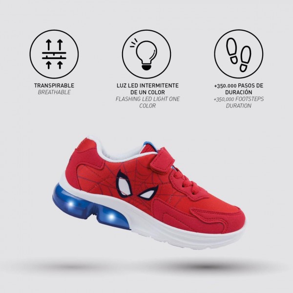 DEPORTIVA SUELA PVC CON LUCES SPIDERMAN