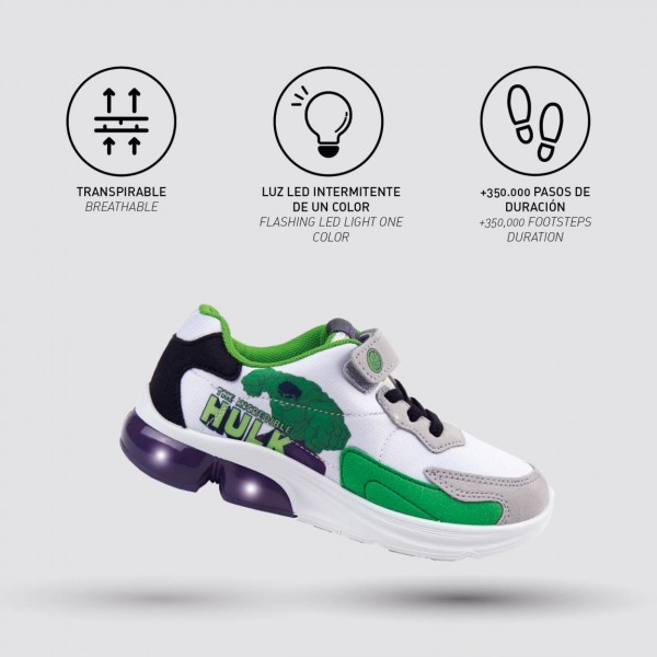 DEPORTIVA SUELA PVC CON LUCES AVENGERS HULK