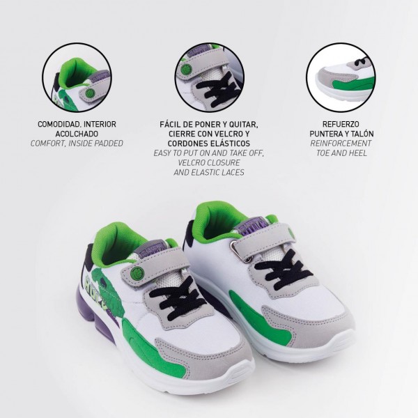 DEPORTIVA SUELA PVC CON LUCES AVENGERS HULK