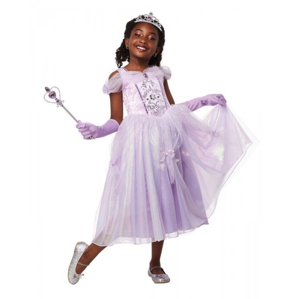 Disfraz De Princesa Violeta con tiara para niñas
