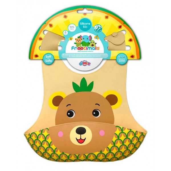 Babero silicona Bubba Tropibear Frootimals