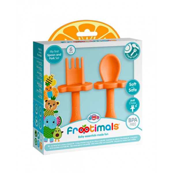 SET CUCHARA Y TENEDOR ORANGIEFLY FROOTIMALS
