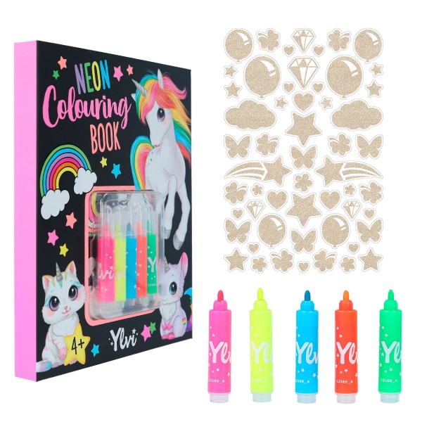 Ylvi set libro de colorear neón