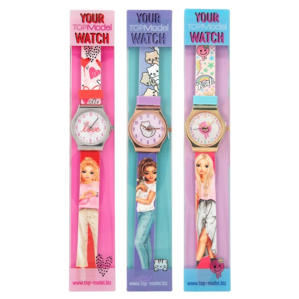 TOPModel reloj de pulsera de silicona con caja metálica