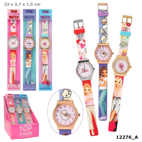 TOPModel reloj de pulsera de silicona con caja metálica