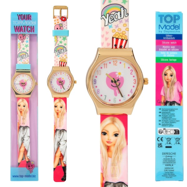 TOPModel reloj de pulsera de silicona con caja metálica