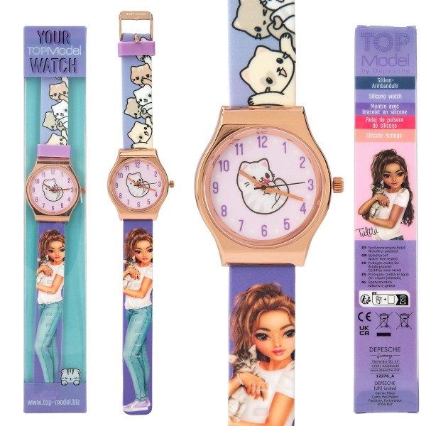 TOPModel reloj de pulsera de silicona con caja metálica