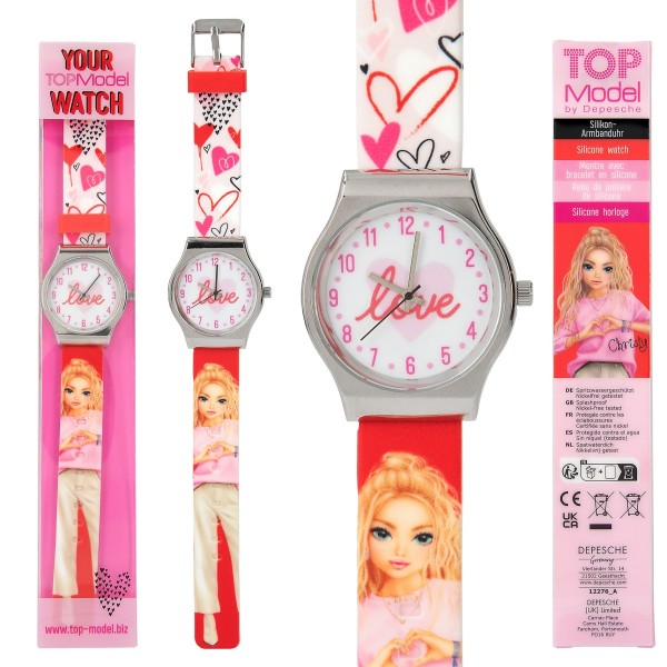TOPModel reloj de pulsera de silicona con caja metálica