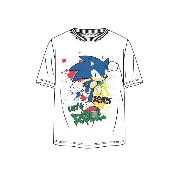 Camiseta de manga corta para adulto, Sonic
