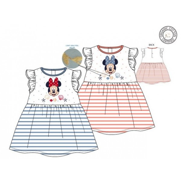 Vestido para bebé manga corta Minnie