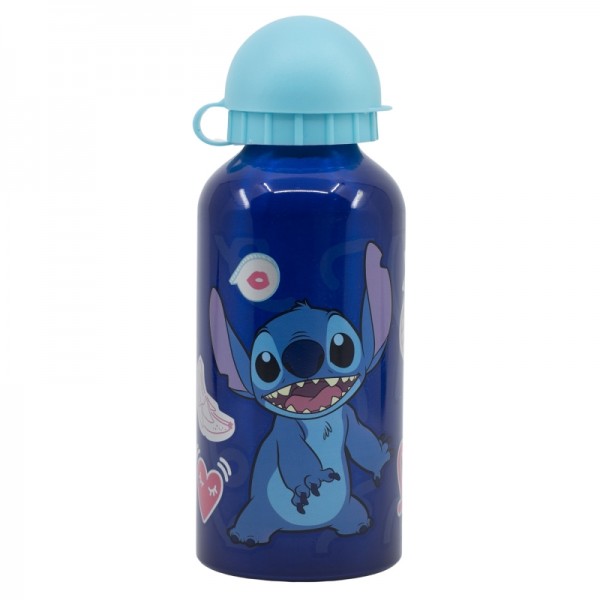 BOTELLA ALUMINIO PEQUEÑA 400 ML STITCH PALMS