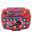 SANDWICHERA RECTANGULAR CON CUBIERTOS SPIDERMAN MIDNIGHT FLYER