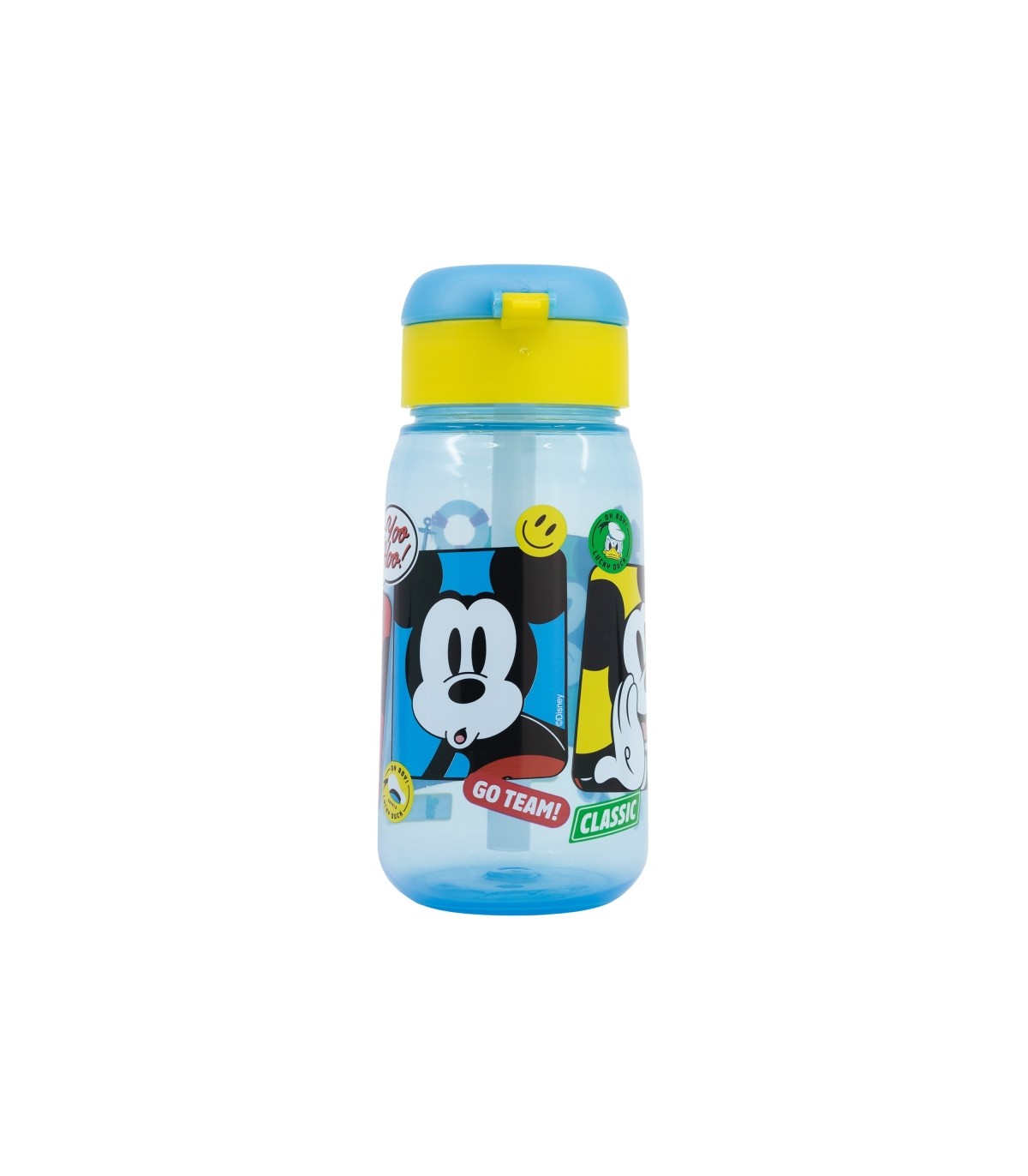 Botella agua pajita Mickey Mouse