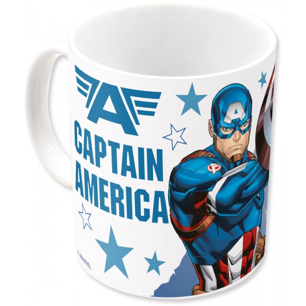 AVENGERS TAZA CERAMICA 325 ML CAPITÁN AMÉRICA SUBLIMACIÓN CON CAJ