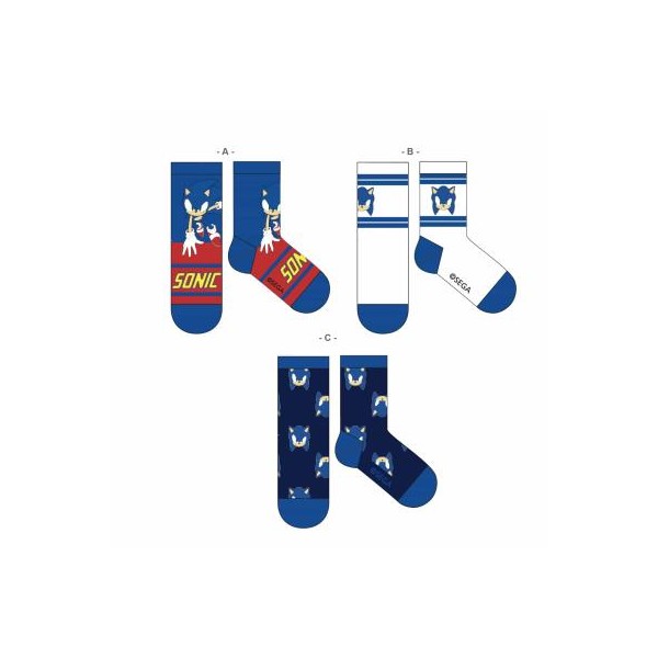 Pack Calcetines 3 Piezas Sonic
