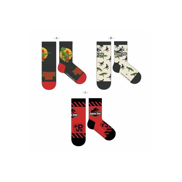 Pack Calcetines 3 Piezas Jurassic Park