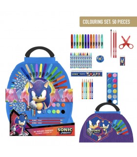 Set Papelería Coloreable 50 Piezas Sonic Prime