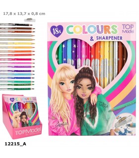 TOPModel 18 lápices de colores con sacapuntas