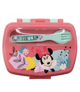 SANDWICHERA RECTANGULAR CON CUBIERTOS MINNIE MOUSE BEING MORE MINNIE