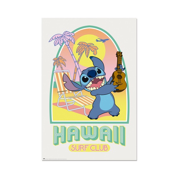 POSTER DISNEY STITCH HAWAII CLUB SURF