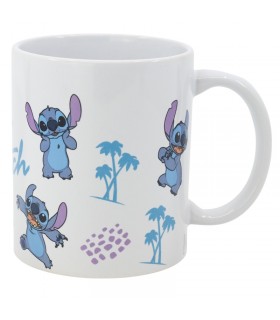 TAZA CERAMICA 325 ML EN CAJA REGALO STITCH LEAVES PATTERN YOUNG ADULT CNPL