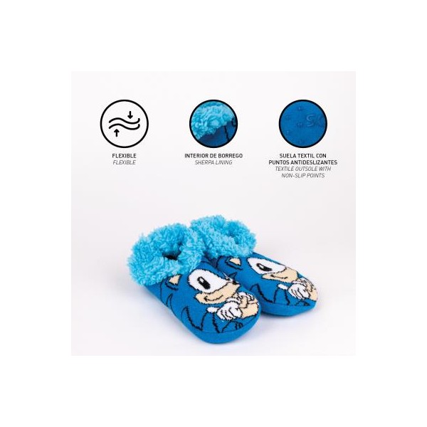 Zapatillas De Casa Suela Blanda Calcetín Sonic