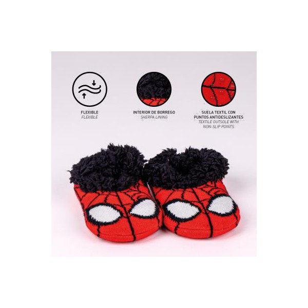 Zapatillas De Casa Suela Blanda Calcetín Spiderman