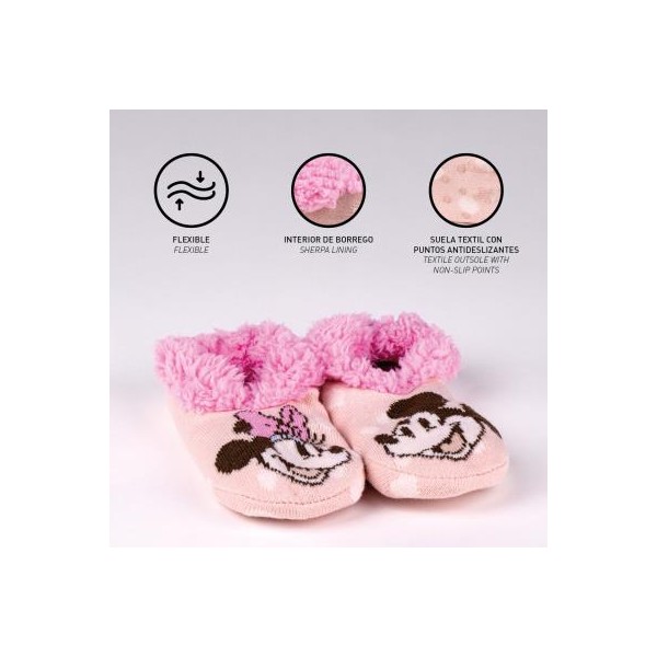 Zapatillas De Casa Suela Blanda Calcetín Minnie