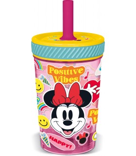 Vaso Antivuelco con Pajita de Silicona 370ml Minnie