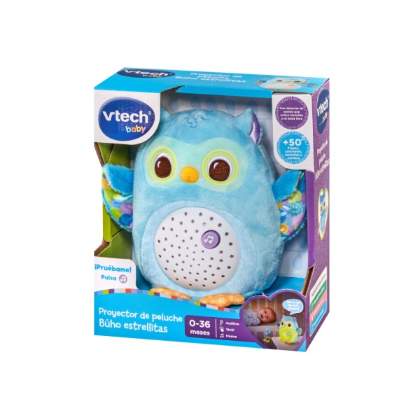 PROYECTOR DE PELUCHE BUHO ESTRELLITAS