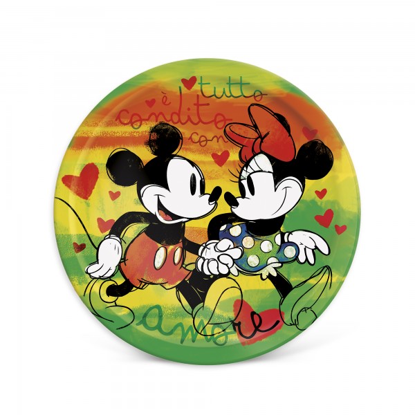 Disney - Set 2 Platos Para Pizza Mickey Mouse Verde Y Rojo Ø30cm