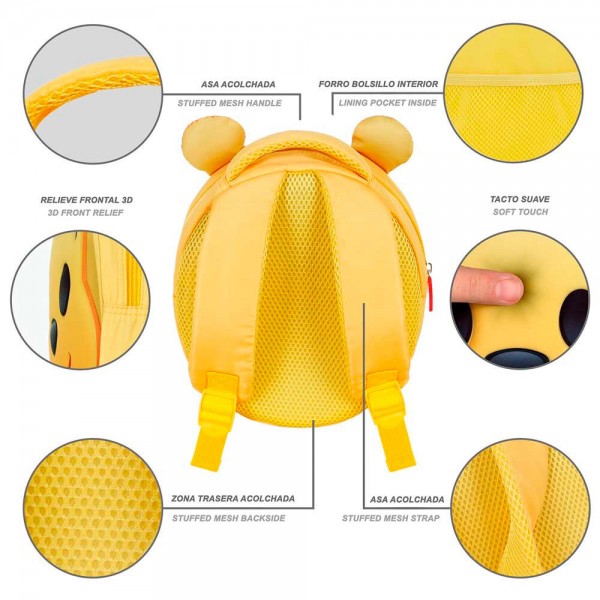 Mochila 3D Emoji Winnie the Pooh Disney 22cm