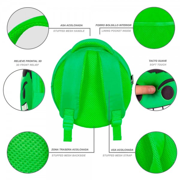 Mochila 3D Emoji Hulk Marvel 22cm
