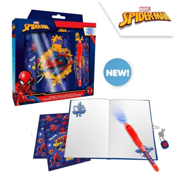 Diario con Boligrafo Magico Spiderman