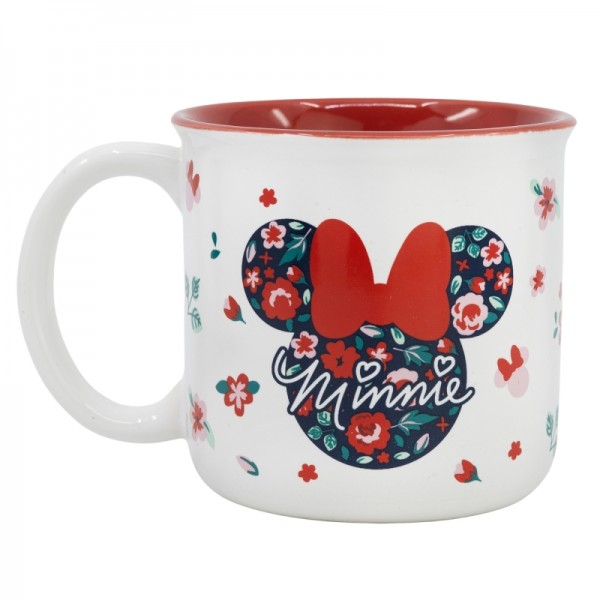 TAZA CERAMICA DESAYUNO 400 ML EN CAJA REGALO MINNIE MOUSE GARDENING