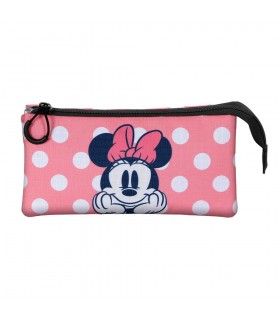 MINNIE MOUSE ROSA ESTUCHE PORTATODO TRIPLE MINNIE MOUSE CLOSER
