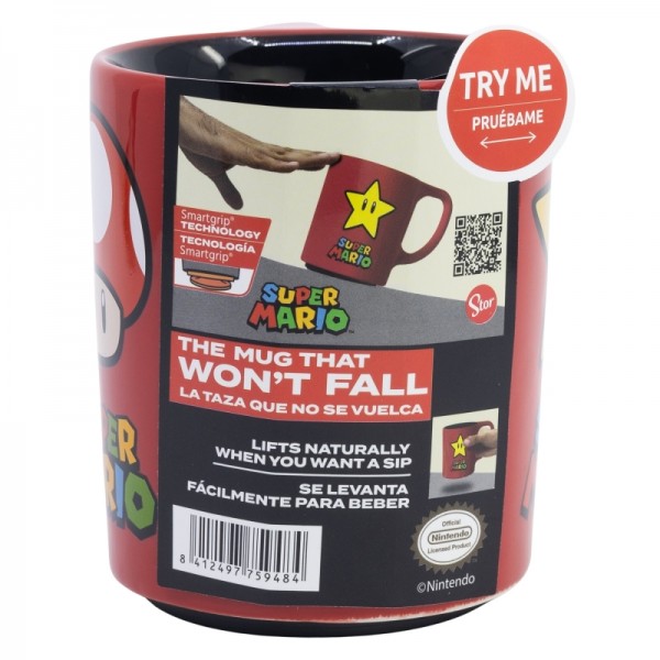 TAZA CERÁMICA ANTIVUELCO 300 ML SUPER MARIO POWER