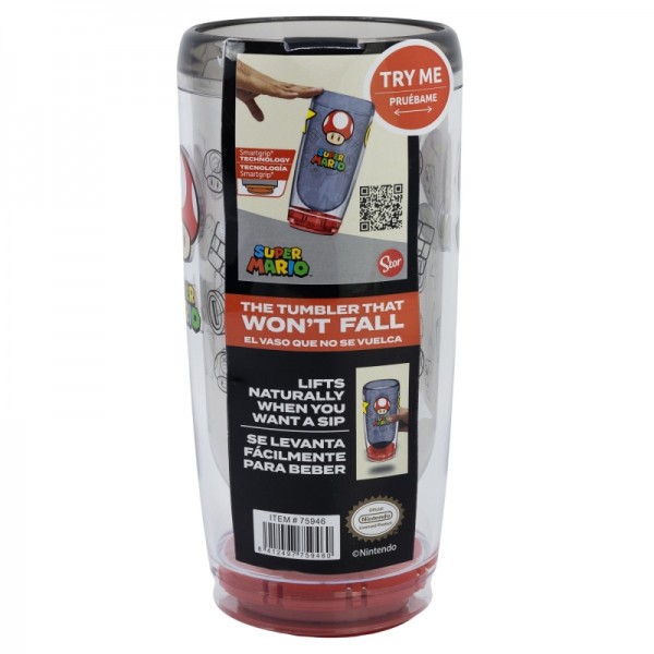VASO PS DOBLE PARED ANTIVUELCO 625 ML SUPER MARIO POWER