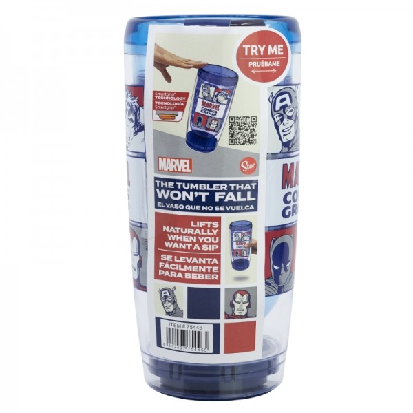 VASO PS DOBLE PARED ANTIVUELCO 625 ML MARVEL AVENGERS COMIC ENERGY