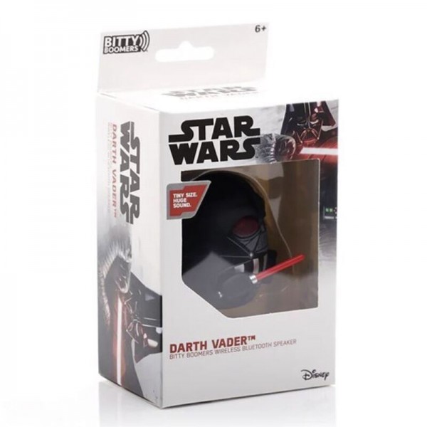 Mini altavoz Bitty Boomers Darth Vader con ojos rojos y sable láser 5 cm