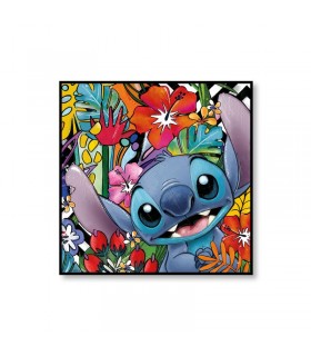 Cuadro decorativo en lienzo. con pintura mixta al óleo Stitch 70 x 70 cm