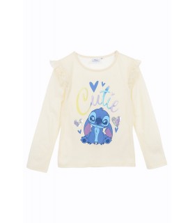 Camiseta Infantil Manga Larga Stitch