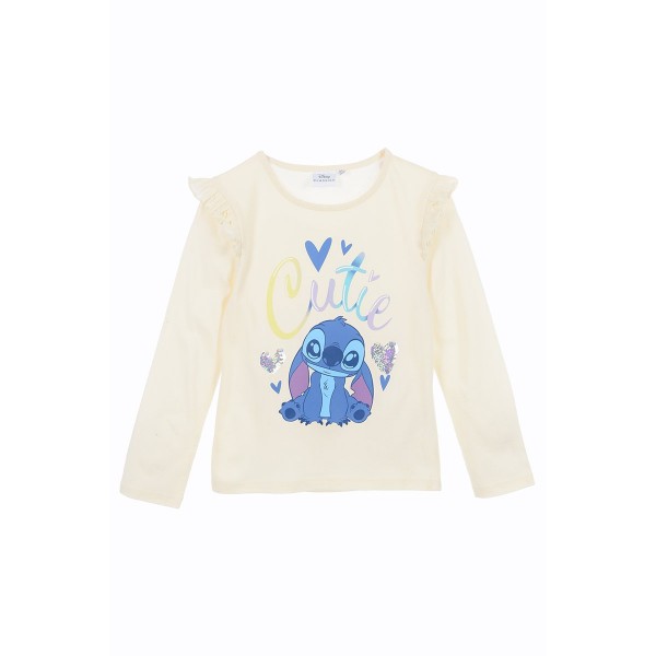 Camiseta Infantil Manga Larga Stitch