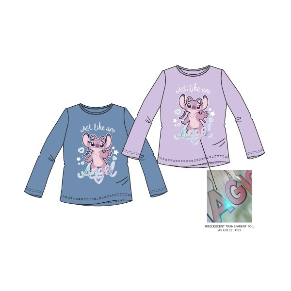Camiseta Infantil manga Larga Stitch