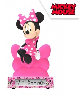 LAMPARA 3D CON DESPERTADOR Y FECHA MINNIE
