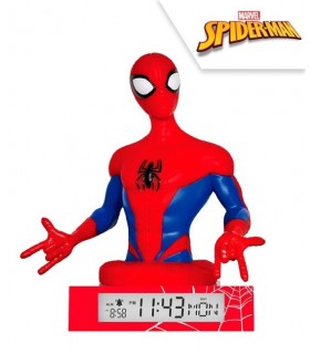 LAMPARA 3D CON DESPERTADOR Y FECHA SPIDERMAN