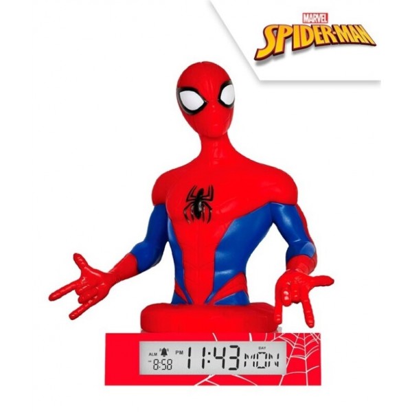 LAMPARA 3D CON DESPERTADOR Y FECHA SPIDERMAN