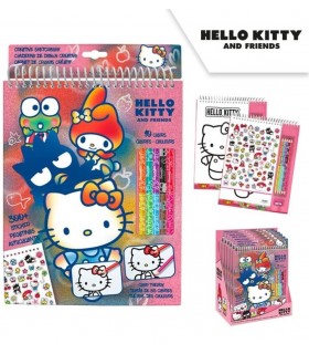 LIBRETA CREATIVA COLOREAR CON LAPICES HELLO KITTY