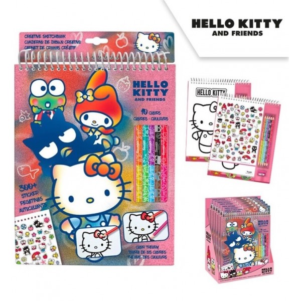 LIBRETA CREATIVA COLOREAR CON LAPICES HELLO KITTY