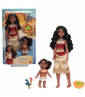 Vaiana 2: Set Muñecas Vaiana y Su Hermana con Accesorios y Heihei